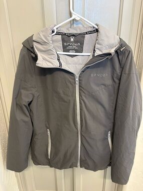 Spyder Gray Full Zip Hooded Jacket